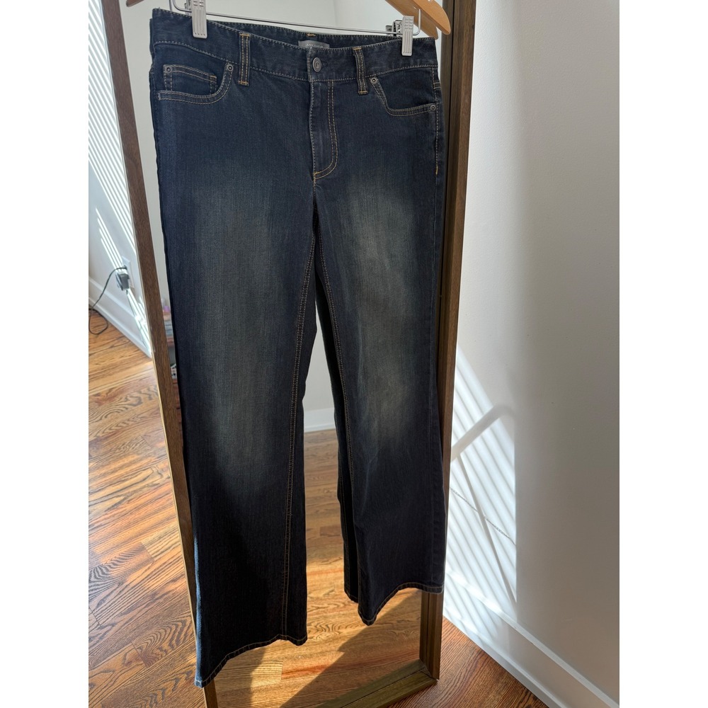 Ann Taylor Slim Fit Lower on Waist Dark Wash Straight Leg Denim Jeans Size 6